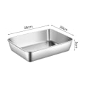 Miniatyrbilde 1 av 8: Rustfritt stål firkantet tallerken brett BBQ tallerken beholder kjøkken sølv uten lokk Silver without cover