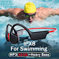 Miniatyrbillede 2 af 8: Bone Conduction Hörlurar Trådlös Bluetooth MP3-afspiller Hifi E Sort onesize Black onesize