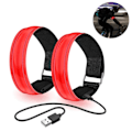Miniatyrbilde 2 av 5: Lades opp LED-armbånd - Reflekterende bånd for jogging og løping (2 stk)