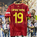 Miniatyrbild 1 av 5: 2024 UEFA EM Fotbollströja Spanien Spelarutgåva Hemma Nr.19 LAMINE YAMAL Hemma Home S S