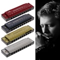 Miniatyrbillede 2 af 5: 10-huls Blues Harmonika i C-tone - Musikinstrument - Læringslegetøj med etui - Sort