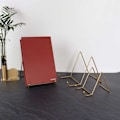 Miniatyrbild 3 av 5: 3-pack metalldisplaystativ i järn för tallrikar, tallrikshållare, displaystativ för bilddekorativa tallrikar, böcker, guld L