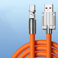 Pikkukuva 2 / 5: Datalinje 120w Snabbladdning 6A 180 Roterande Ultrasnabb Orange 2m-USB-MicroUSB