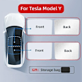 Pikkukuva 1 / 11: Auringonsuojat Teslan Model 3 Auringonkatolle Highland 2024 Model Y 2021-23 Jääkangas Solki Auringon Varjo Lasin Etu Taka Kattoluukku Tarvike gray Model Y