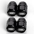 Miniatyrbild 2 av 4: 4 st Metallventilkåpor för Audi A1 A3 A4 A5 A6 A7 A8 Q3 Q5 Q7 R8 - Svart