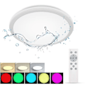 Miniatyrbilde 1 av 4: 24W RGB LED-taklampe med infrarød fjernkontroll IP54 Vanntett 3000-6500K taklampe for barnerom, stue, baderom