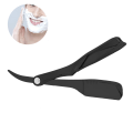 Miniatyrbillede 8 af 8: TIMH Professionel Foldbar Sikkerhedsskraber Barber Razor til Mænd Skægbarbering Razor Platering Blade Holder Sort Platering