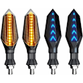 Miniatyrbilde 1 av 4: Universalt motorsykkel blinklys indikator gult lys dual farge 4 stk 17 led blått gult lys