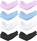 Unisex UV-ärmar för solskydd, 8-pack White Black Pink Skyblue