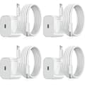iPhone Laddare - Snabbladdare - Adapter + Kabel 20W USB-C Vit 4st 4-pack 4Pcs