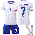 Pikkukuva 1 / 2: Ranska 2024 pelipaita jalkapallopaita UEFA Euro edition koti lasten aikuisten setti nro 7 GRIEZMANN With socks L