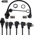 Miniatyrbillede 3 af 11: 90 Graders Retvinklet Micro USB 5P Han til USB 3.1 Type-C Hun Konverter Adapter Kabel Datatransfer 30cm