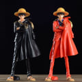 Miniatyrbillede 2 af 5: One Piece Luffy 20-årsjubilæums Actionfigur Rød kappe PVC Sort