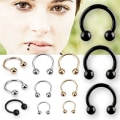 Miniatyrbillede 1 af 5: 10 stk rustfrit stål hestesko næsering Læbe Septum Øreringe St Sølv 6mm Silver 6mm