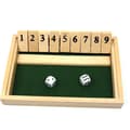 Shut The Box i trä, 9 nummer, tärningsspel med 2 trätärningar