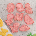 Miniatyrbilde 4 av 5: 8 stk/sett tegneseriekake 3D plast trykkstangform