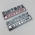 Miniatyrbilde 4 av 5: 1X 3D ABS-emblem SHITBOX EDITION Badge Bilsvans sidodekal Silver-Svart