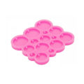 Miniatyrbillede 4 af 5: Blanke forme Runde Multi-størrelse 5/3,3/2,3/1,7/1,2 cm Harpiks Silikon Nøglering Forme med hul DIY Håndværk Pink