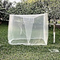 Miniatyrbillede 2 af 5: 1 sæt Bærbar Sommer Camping Myggenet Slidstærkt Let Hvid Mesh Firkantet Foldbart Myggenet (200*180*200cm)