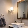 Miniatyrbillede 2 af 5: (Hvid) Robotvæglampe, kreativ moderne retrostil sort væglampe, væglamper til soveværelset ved sengen Børneværelse Korridortrappe