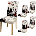 Miniatyrbild 1 av 8: 4/6-pack Julstolsöverdrag, 17,7 tum Stretchöverdrag för Matstolar, Julgransdekoration 4pcs #-5