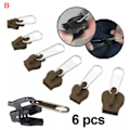 Miniatyrbillede 1 af 8: 6 stk lynlås reparationssæt universal lynlås reparation udskiftning B 6 stk B 6PCS