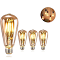 Miniatyrbilde 3 av 5: Retro glødelampe, E27 Retro glødelampe Led Retro belysning Retro glødelampe Led Antik Retro dekorativ glødelampe 6W Tan