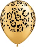 Leopardmönstrade ballonger - guld - 10 stycken