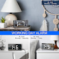 Miniatyrbillede 5 af 5: Ny stil Digital vækkeur Stor Spejlet Led Ur Snooze Funktion Dæmpningstilstand Ved siden af Ur Til Soveværelse Dekoration - Sort