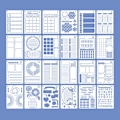 Pikkukuva 4 / 5: Pistepistepäiväkirjan suunnittelijan tee-se-itse-mallit Ultimate Productivity Journal -kalenterien kaavain Luettelot Kirjaimet Numerot 24 kpl
