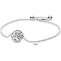 Miniatyrbild 1 av 4: Sterling silver glittrande släktträd för damer Cubic Zirconia Slider Armband för berlocker