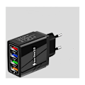 Miniatyrbillede 4 af 4: USB Væglader med 4 porte, 15W Multi-Port Rejseadapter - Sort