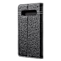 Miniatyrbild 2 av 5: Gebei För Samsung Galaxy S10 Litchi Texturfodral i äkta läder med korthållare - Svart