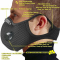 Pikkukuva 2 / 5: Utomhussportmask Ridmask för vuxna barn (svart mask engelsk väska),
