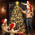Miniatyrbilde 4 av 8: Topper juletre stjerne, 11 LED 19,4 cm julestjerne juletre varmt hvitt batterilys juledekorasjon pentagram lampe varm vit 11 LED