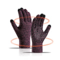 Miniatyrbillede 7 af 8: Vinterstrikkede varme handsker Tykke ensfarvede varme Touch Warm Ridi cyan OneSize cyan OneSize
