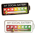 Pikkukuva 1 / 5: Liukuva My Social Battery Pins Luova Interaktiivinen Emalj A 2PCS