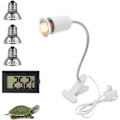 Miniatyrbillede 1 af 4: Varmelampe, skildpaddevarmelampe Varmeafsenderlampe, 3 Uva Uvb-lamper 25w, 50w og 75w, og vandtanktemperaturtester