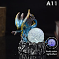 Miniatyrbilde 1 av 8: Fargeskiftende Lava Resin Base Dragon Statyer Luminescent Holy Dr A11 onesize A11 onesize