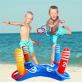 Miniatyrbild 3 av 5: Pool Leksaksspel Set Uppblåsbar Cross Ring Toss Game Party Barn