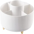 Miniatyrbillede 1 af 5: 360° Roterende Makeup Organizer Sminkbørsteholder med 5 rum til kosmetik Parfumesmykker til Sminkbord Soveværelse Badeværelse, Hvid