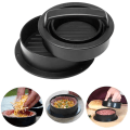 Miniatyrbillede 2 af 8: Non Stick Hamburger Frikadelle Tærte Press Fyldt Burger Frikadelle Sort 12.5x12.5x6cm Black 12.5x12.5x6cm