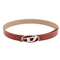 Pikkukuva 7 / 7: Mode Vintage D Brev Kvinnor Pu Bälten Oval Metal Snap Spänne Röd One Size Red One Size