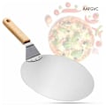 Miniatyrbillede 1 af 4: Rabat, Pizzaspade i rustfrit stål med træhåndtag, Pizzaskubber til pizzasten, Brødskubber, Kagespade, Pizzaspade..