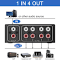 Miniatyrbillede 2 af 10: Professionel Audio Switch Splitter RCA Stereo Switcher Selector Switch Box Tabfrit Signal Transmission Sorte Skaller