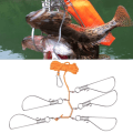 Miniatyrbilde 5 av 5: Rustfritt stål Heavy Duty fiskefangststräng med 5 låsknappar Nylon Float