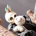 Pikkukuva 8 / 8: Halloween-koristehahmo Miniatyyri piirretty Muumio Kallo Mikro La A2 onesize A2 onesize
