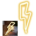 Miniatyrbillede 1 af 5: Neonlys Skilt Led Lynformet Natlampe Vægskulptur Lys Drevet af USB/Batteri med Varmt Hvidt Neonlys til Jul Fødselsdagsfest Børn