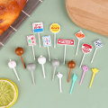 Miniatyrbilde 5 av 8: 1 pakke tegneserie barn kake frukt tannpirkere Bento lunsjtilbehør A1 one size A1 one size
