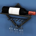 Miniatyrbilde 8 av 8: Veggmontert opp og ned vinstativ Flaskeholder Glasholder S Sort 2 2 Black 2 2